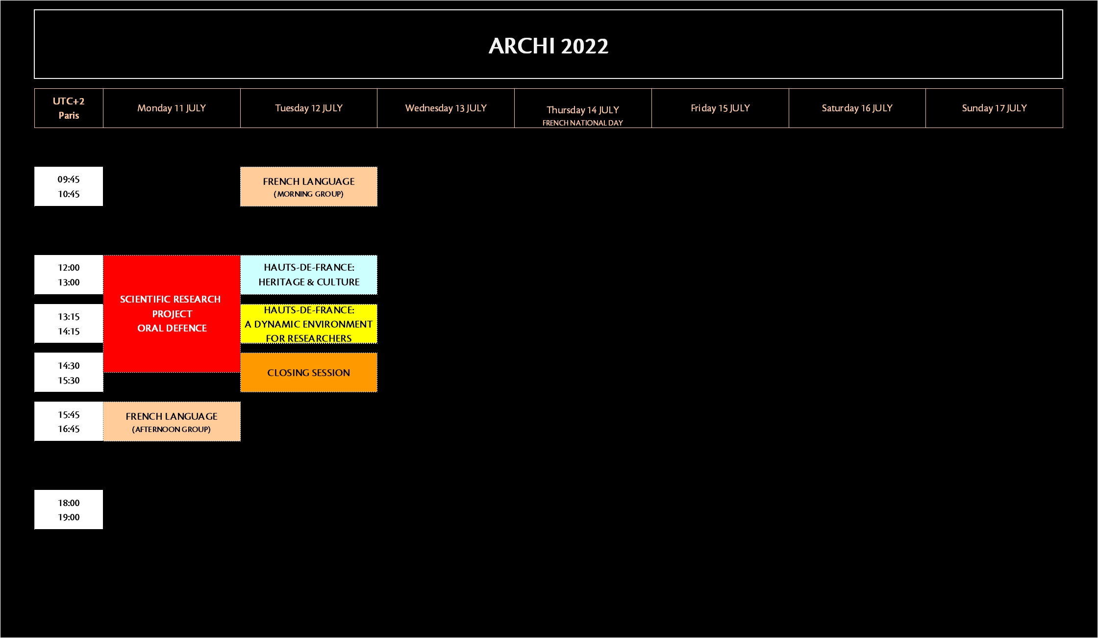 Programme at a Glance Archi2